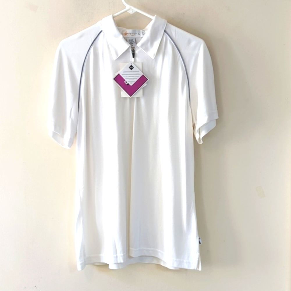 Il Migliore White 1/4 Zip Polo